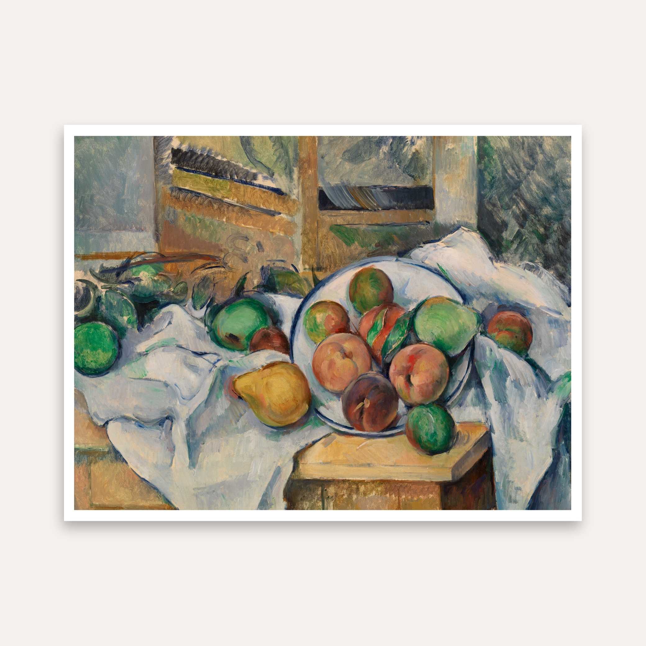 Still Life Fruit Painting for Dining Room | Cézanne Wall Art | Giclée Fine Art Print 5 : 4 Horizontal Premium Wall Art Canvas by MeriDeewar