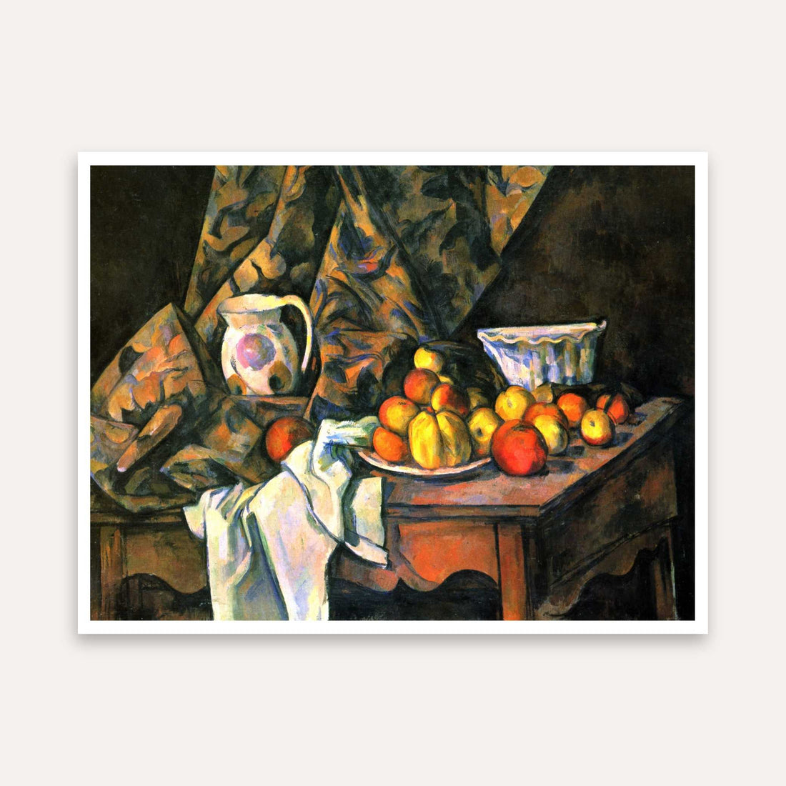 Still Life Fruit Painting for Dining Room | Paul Cézanne Wall Art | Giclée Print 5 : 4 Horizontal Premium Wall Art Canvas by MeriDeewar