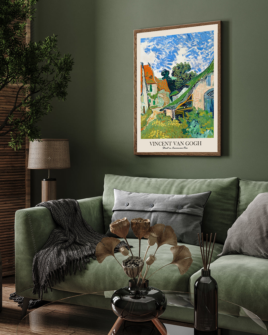 Street in Auvers-sur-Oise Painting by Vincent van Gogh 3 : 4 Vertical New Premium Wall Art Canvas by MeriDeewar
