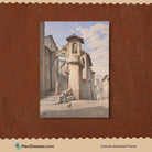Street Scene in Subiaco, Italy  by - Julius Friedlænder 3 : 4 Vertical New Premium Wall Art Canvas by MeriDeewar