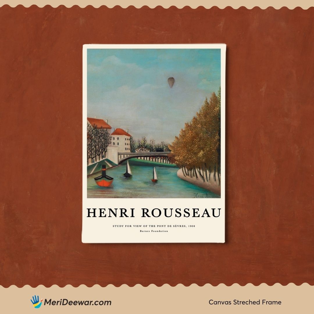 Study for View of the Pont de Sevres by Henri Rousseau 3 : 4 Vertical New Premium Wall Art Canvas by MeriDeewar