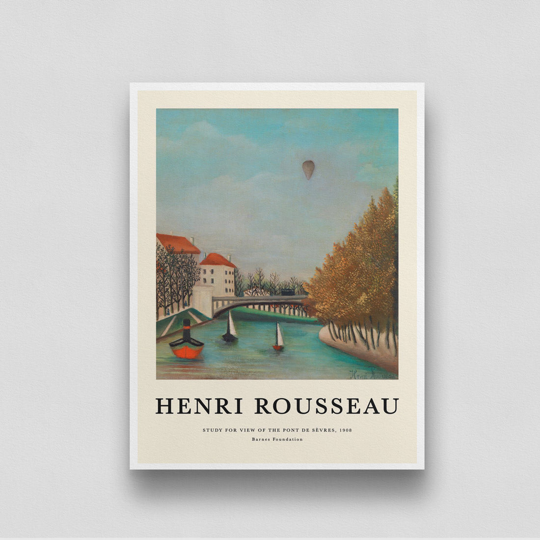 Study for View of the Pont de Sevres by Henri Rousseau 3 : 4 Vertical New Premium Wall Art Canvas by MeriDeewar