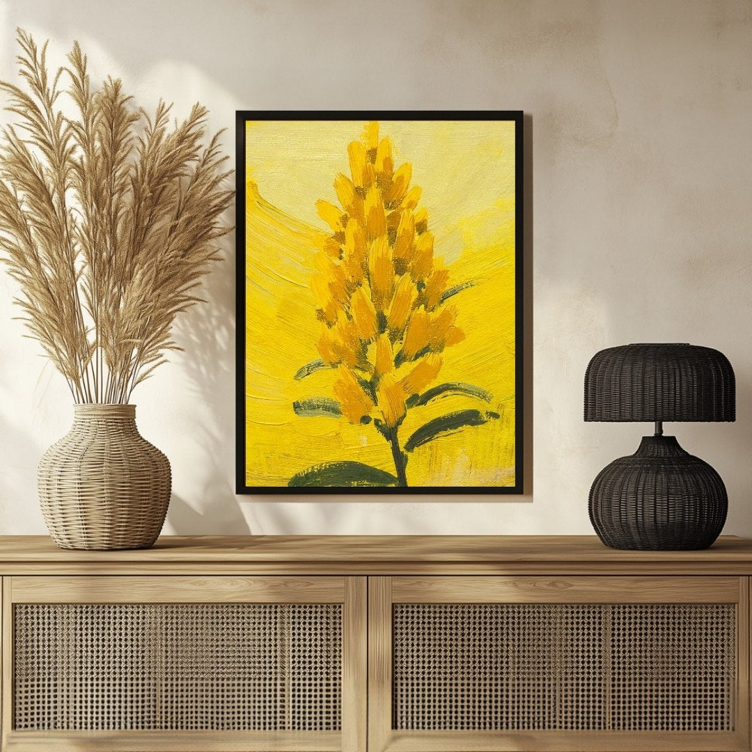 Stunning Cockscomb Floral Painting – Buy Online at MeriDeewar 3 : 4 Vertical New Premium Wall Art Canvas by MeriDeewar