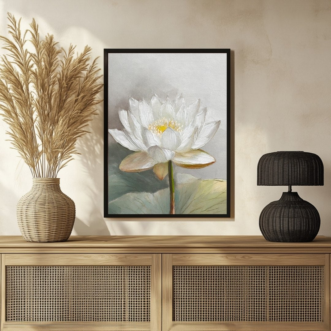 Stunning Lotus Flower Abstract Canvas for Modern Interiors 3 : 4 Vertical New Premium Wall Art Canvas by MeriDeewar