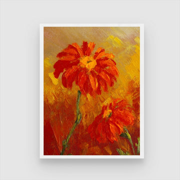 Stunning Marigold Abstract Painting for Contemporary Interiors 3 : 4 Vertical New Premium Wall Art Canvas by MeriDeewar
