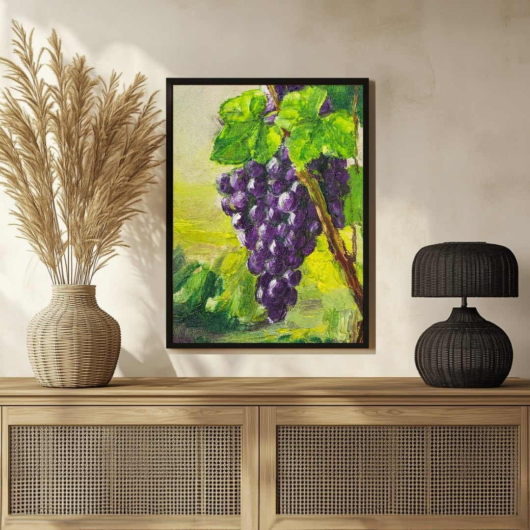 Stylish Grape Abstract Wall Art - Perfect Home Addition 3 : 4 Vertical New Premium Wall Art Canvas by MeriDeewar