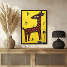 "Stylized Deer" Jamini Roy Painting | Fine Art Wall Art 2 : 3 Vertical Premium Wall Art Canvas by MeriDeewar