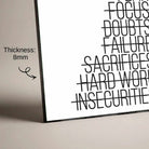 "Success " Motivational Typographic Poster | Vertical Borderless Art Frame Poster Premium Wall Art Canvas by MeriDeewar