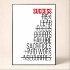"Success " Motivational Typographic Poster | Vertical Borderless Art Frame Poster Premium Wall Art Canvas by MeriDeewar