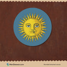 Sun and Moon Crescent Face Circular Gallery Wrap Canvas Circular Canvas Frame Premium Wall Art Canvas by MeriDeewar