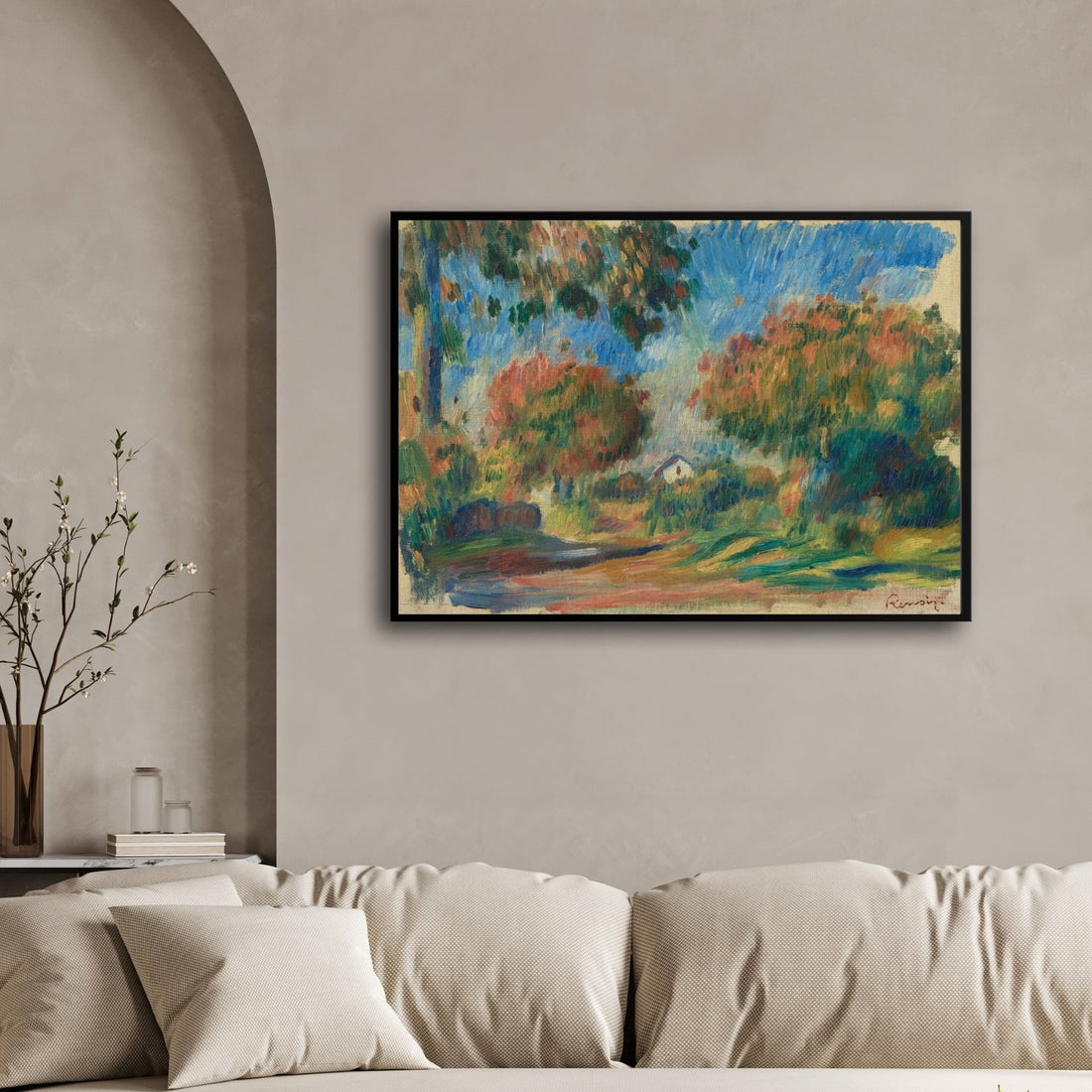 Sun-Drenched Countryside – Impressionist Landscape Wall Art 2 : 3 Horizontal Premium Wall Art Canvas by MeriDeewar