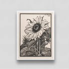 Sunflower Black and White Poster by Julie de Graag 3 : 4 Vertical New Premium Wall Art Canvas by MeriDeewar
