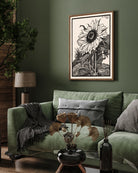 Sunflower Black and White Poster by Julie de Graag 3 : 4 Vertical New Premium Wall Art Canvas by MeriDeewar