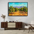 "Sunny Citrus Grove" Giclée Print | Indian Wall Art Print 3 : 2 Horizontal Premium Wall Art Canvas by MeriDeewar