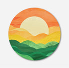Sunset Pattern Circular Canvas Frame Circular Canvas Frame Premium Wall Art Canvas by MeriDeewar