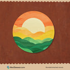 Sunset Pattern Circular Canvas Frame Circular Canvas Frame Premium Wall Art Canvas by MeriDeewar