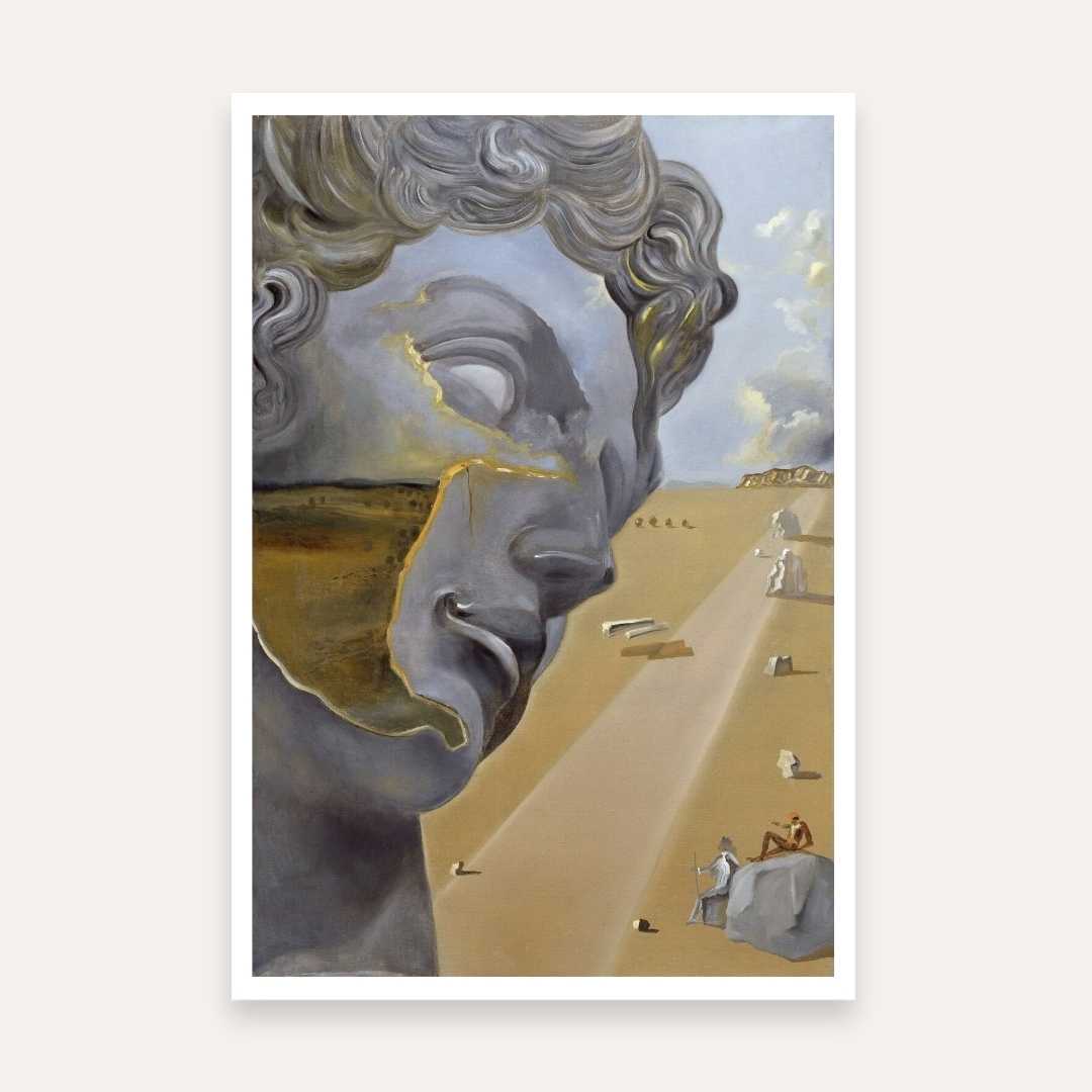Surrealist Sculpture Painting for Living Room | Salvador Dali Inspired Wall Art | Giclée Print 2 : 3 Vertical Premium Wall Art Canvas by MeriDeewar