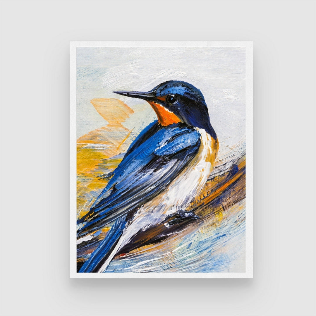 Swallow Bird Abstract Art - Modern Wall Decor for Your Home 3 : 4 Vertical New Premium Wall Art Canvas by MeriDeewar