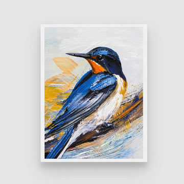 Swallow Bird Abstract Art - Modern Wall Decor for Your Home 3 : 4 Vertical New Premium Wall Art Canvas by MeriDeewar