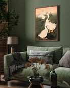 Swan /Chinese Geese 2 by  Ohara Koson 3 : 4 Vertical New Premium Wall Art Canvas by MeriDeewar