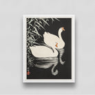 Swan /Chinese Geese by  Ohara Koson 3 : 4 Vertical New Premium Wall Art Canvas by MeriDeewar