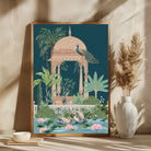 Swan Couple in Lake Traditional 2 : 3 Vertical Premium Wall Art Canvas by MeriDeewar