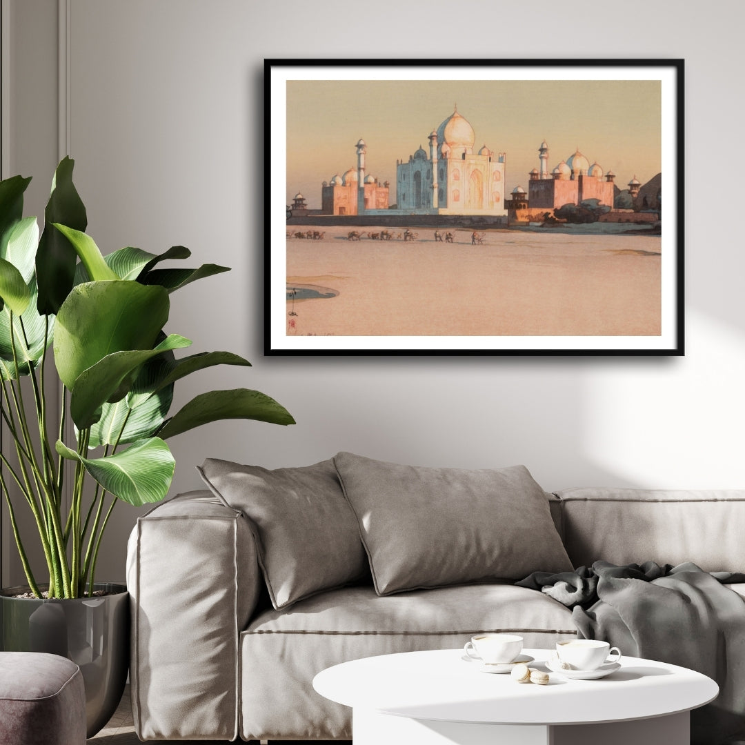 taj Mahal - An Approach to Agra - Yoshida Hiroshi 2 : 3 Horizontal Premium Wall Art Canvas by MeriDeewar