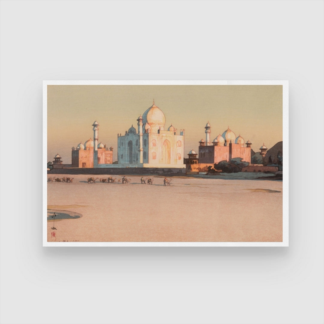 taj Mahal - An Approach to Agra - Yoshida Hiroshi 2 : 3 Horizontal Premium Wall Art Canvas by MeriDeewar
