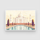 Taj Mahal Impressionist Painting | Horizontal Landscape Framed Wall Art 2 : 3 Horizontal Premium Wall Art Canvas by MeriDeewar