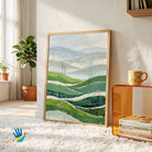 Tea Country Mist | Munnar Tea Garden Abstract Art 2 : 3 Vertical Premium Wall Art Canvas by MeriDeewar