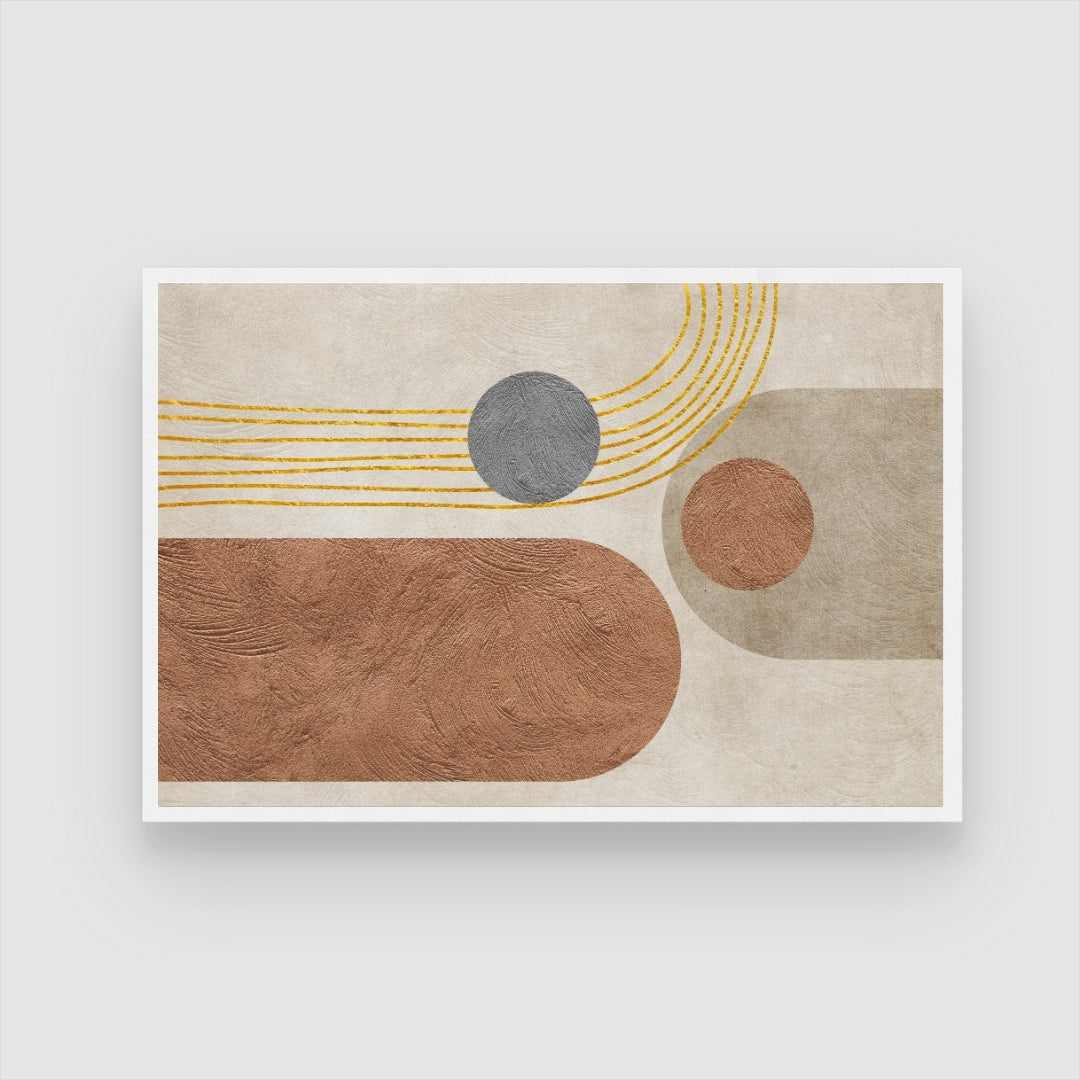Terra Rhythm – Modern Abstract Geometric Wall Art Print 2 : 3 Horizontal Premium Wall Art Canvas by MeriDeewar