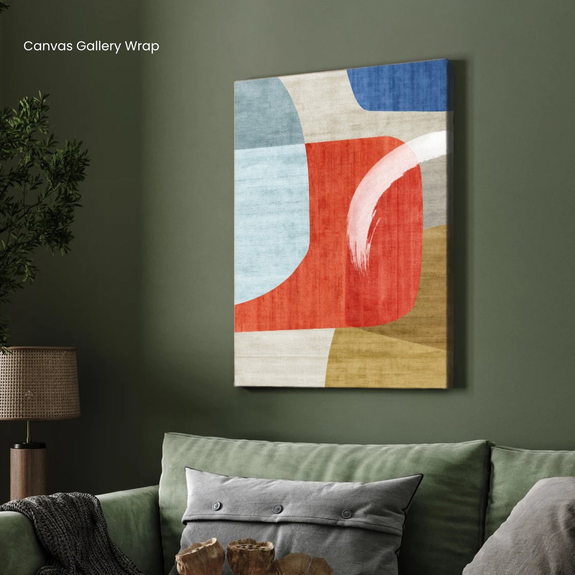 Terracotta Dreams – Mid-Century Modern Canvas Print 2 : 3 Vertical Premium Wall Art Canvas by MeriDeewar
