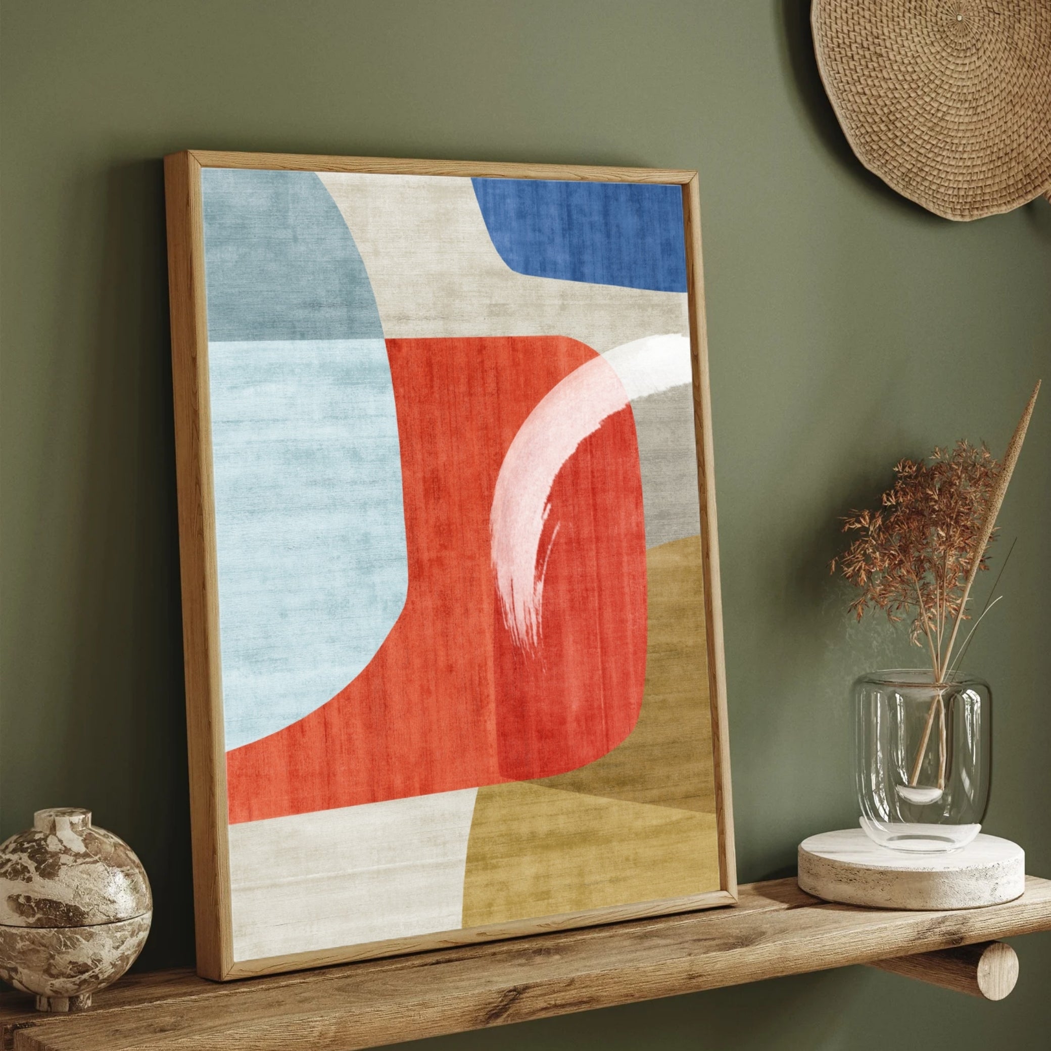 Terracotta Dreams – Mid-Century Modern Canvas Print 2 : 3 Vertical Premium Wall Art Canvas by MeriDeewar