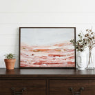 Terracotta Dunes | Modern Minimalist Desert Landscape Framed Wall Art 4 : 3 Horizontal Premium Wall Art Canvas by MeriDeewar