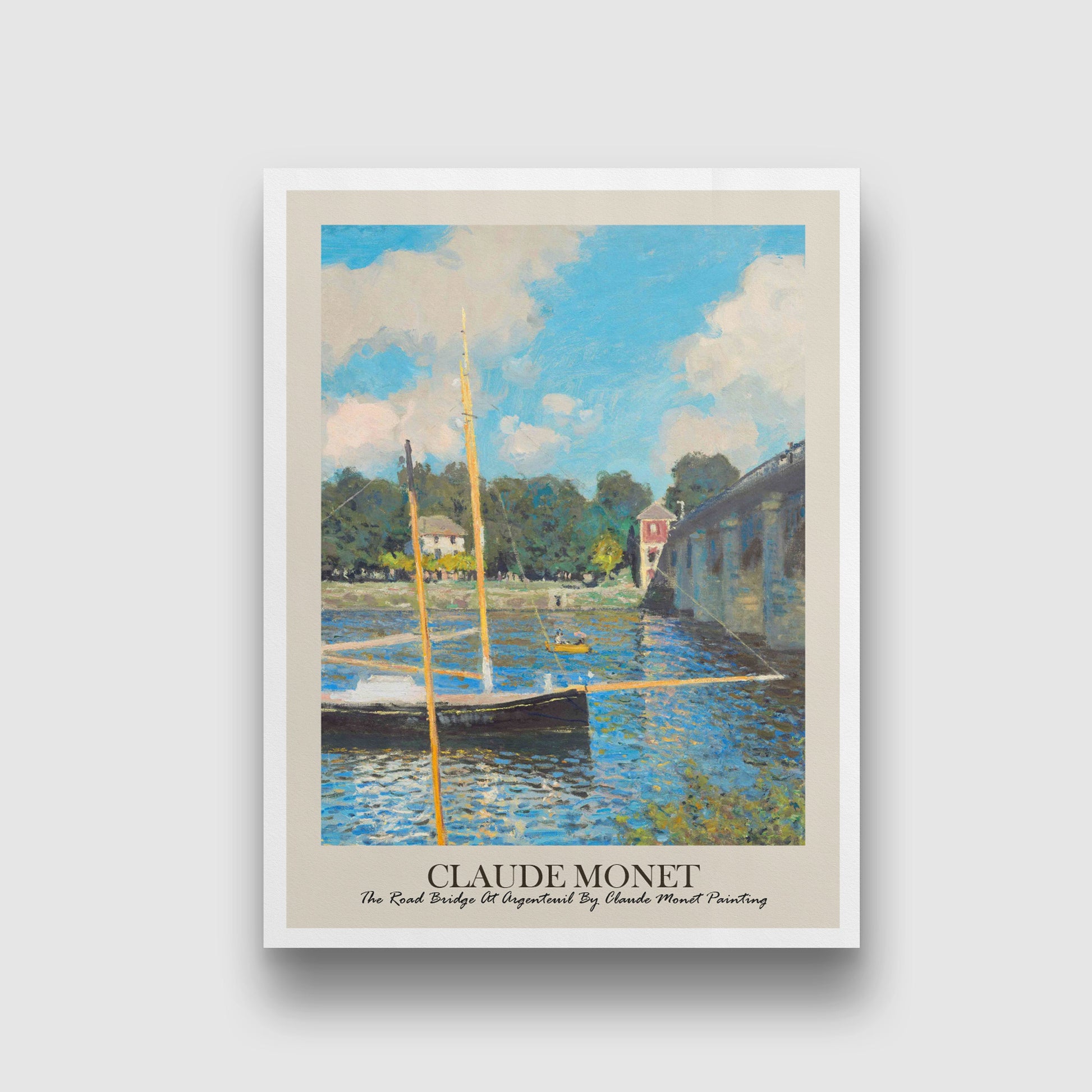 The Argenteuil Bridge Painting by Claude Monet 3 : 4 Vertical New Premium Wall Art Canvas by MeriDeewar