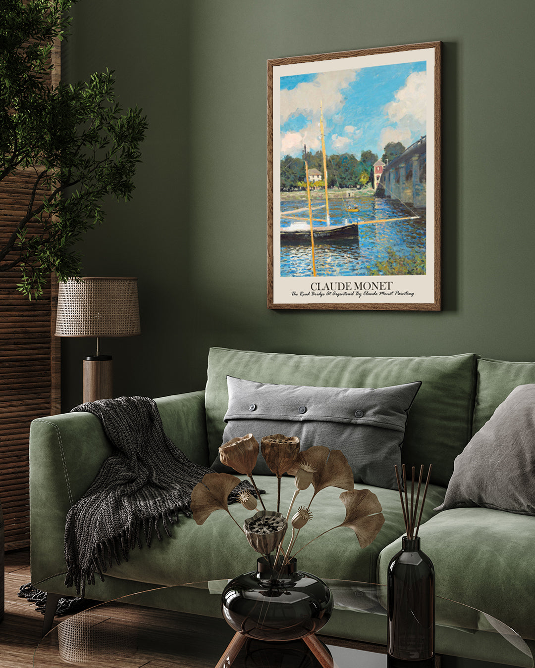The Argenteuil Bridge Painting by Claude Monet 3 : 4 Vertical New Premium Wall Art Canvas by MeriDeewar