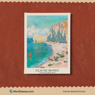 The Beach and the Falaise d'Amont Painting by Claude Monet 3 : 4 Vertical New Premium Wall Art Canvas by MeriDeewar
