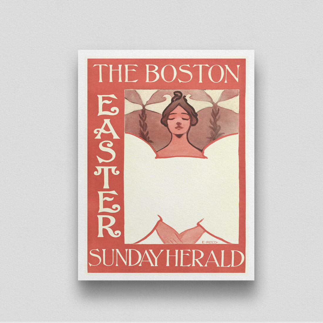The Boston Sunday Herald Poster by Ethel Reed 3 : 4 Vertical New Premium Wall Art Canvas by MeriDeewar