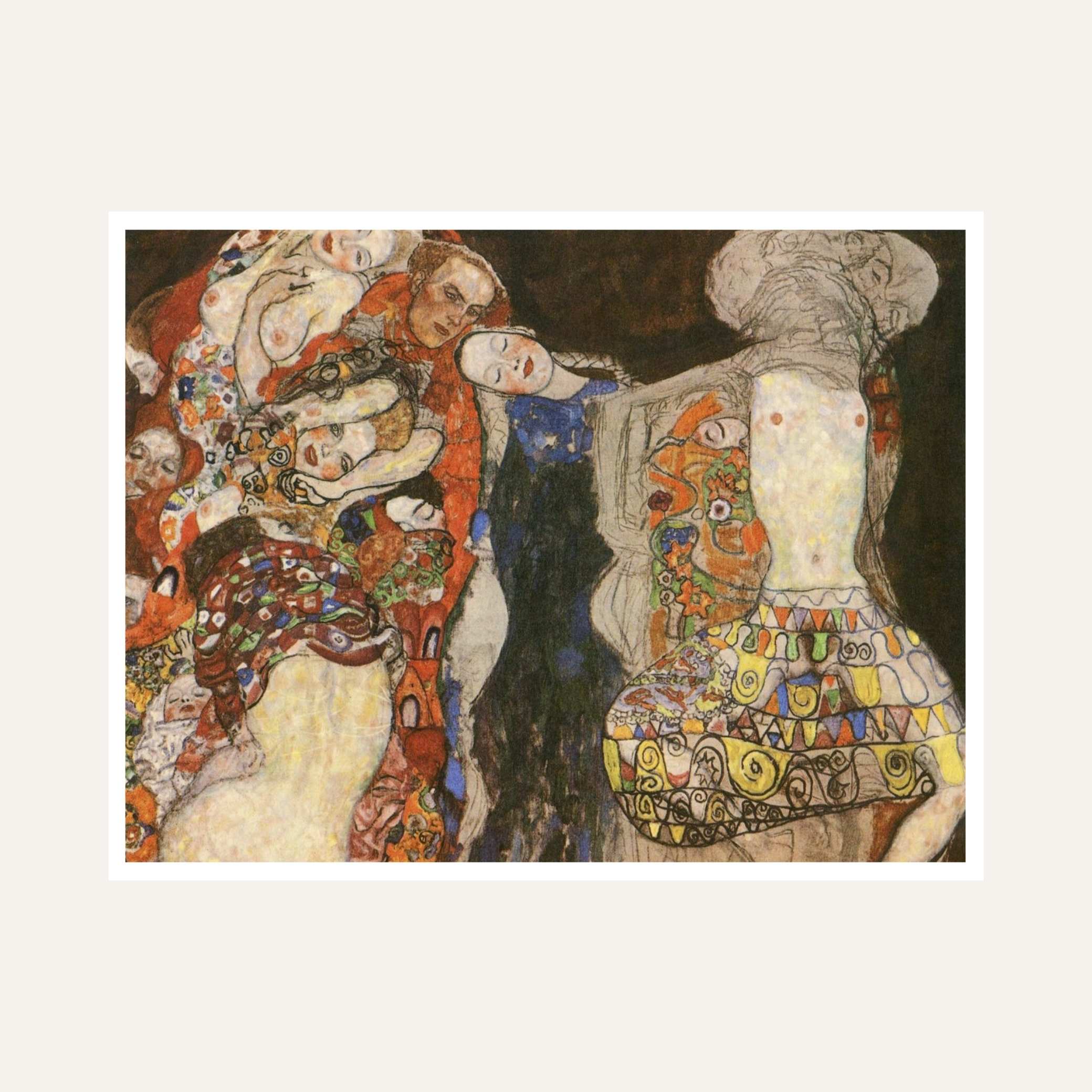 The Bride by Gustav Klimt | Classic Wall Painting for Living Room | Giclée Fine Art Print 6 : 5 Horizontal Premium Wall Art Canvas by MeriDeewar