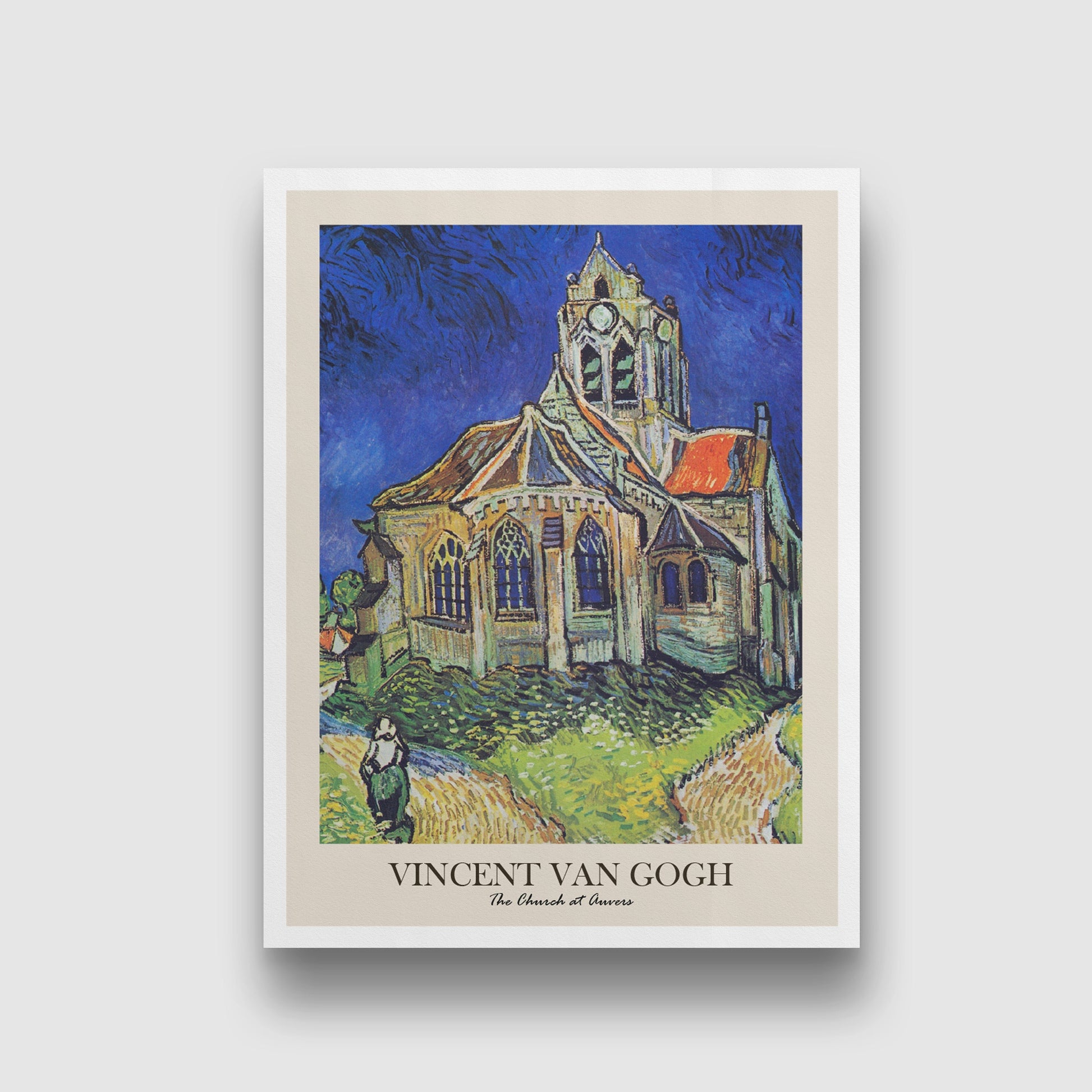 The Church at Auvers Painting by Vincent van Gogh 3 : 4 Vertical New Premium Wall Art Canvas by MeriDeewar
