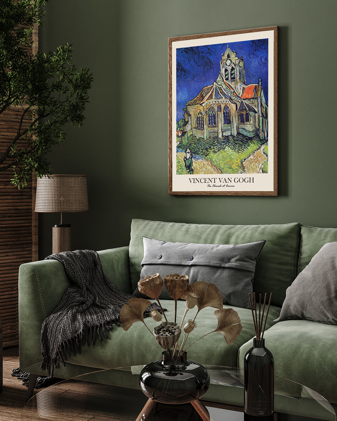 The Church at Auvers Painting by Vincent van Gogh 3 : 4 Vertical New Premium Wall Art Canvas by MeriDeewar