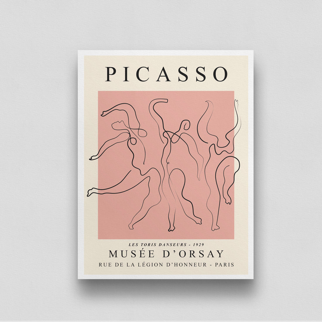 The Dance Pink Poster by Pablo Picasso 3 : 4 Vertical New Premium Wall Art Canvas by MeriDeewar