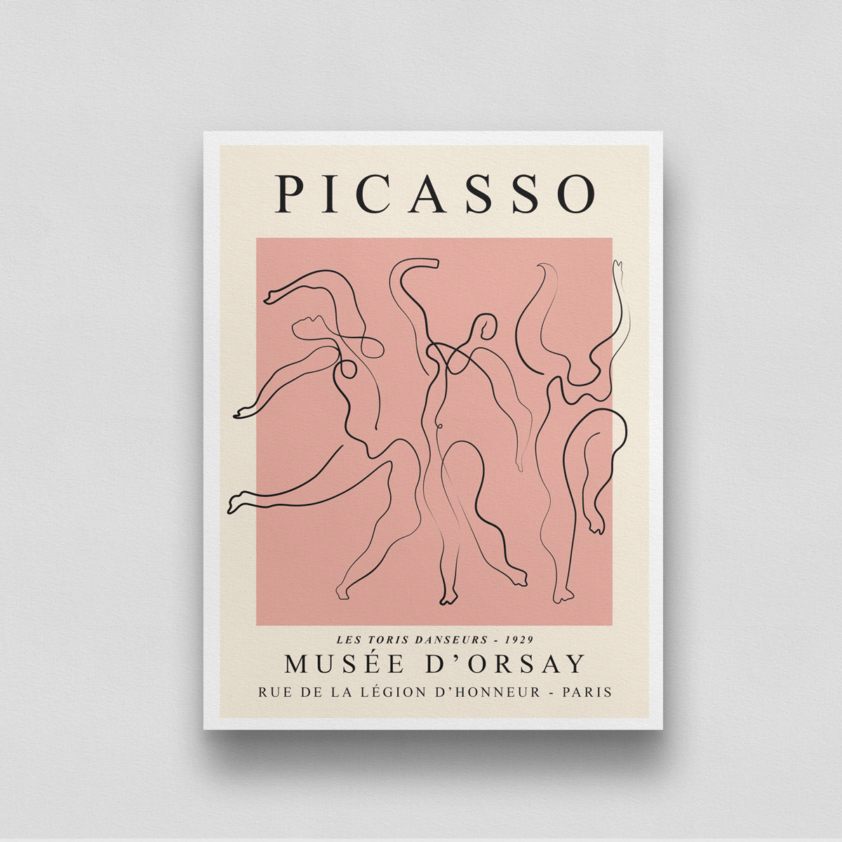 The Dance Pink Poster by Pablo Picasso 3 : 4 Vertical New Premium Wall Art Canvas by MeriDeewar