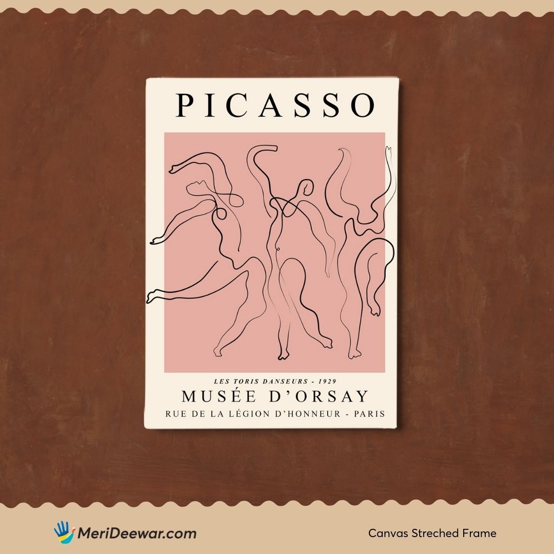 The Dance Pink Poster by Pablo Picasso 3 : 4 Vertical New Premium Wall Art Canvas by MeriDeewar