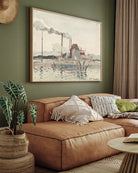 The Factory at Pontoise Painting by Camille Pissarro 3 : 4 Horizontal New Premium Wall Art Canvas by MeriDeewar