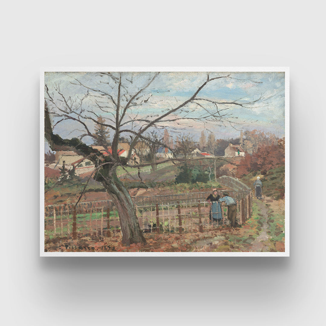 The Fence Painting by Camille Pissarro 3 : 4 Horizontal New Premium Wall Art Canvas by MeriDeewar