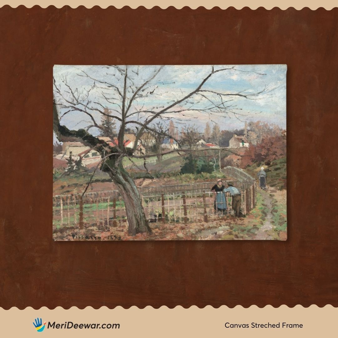 The Fence Painting by Camille Pissarro 3 : 4 Horizontal New Premium Wall Art Canvas by MeriDeewar