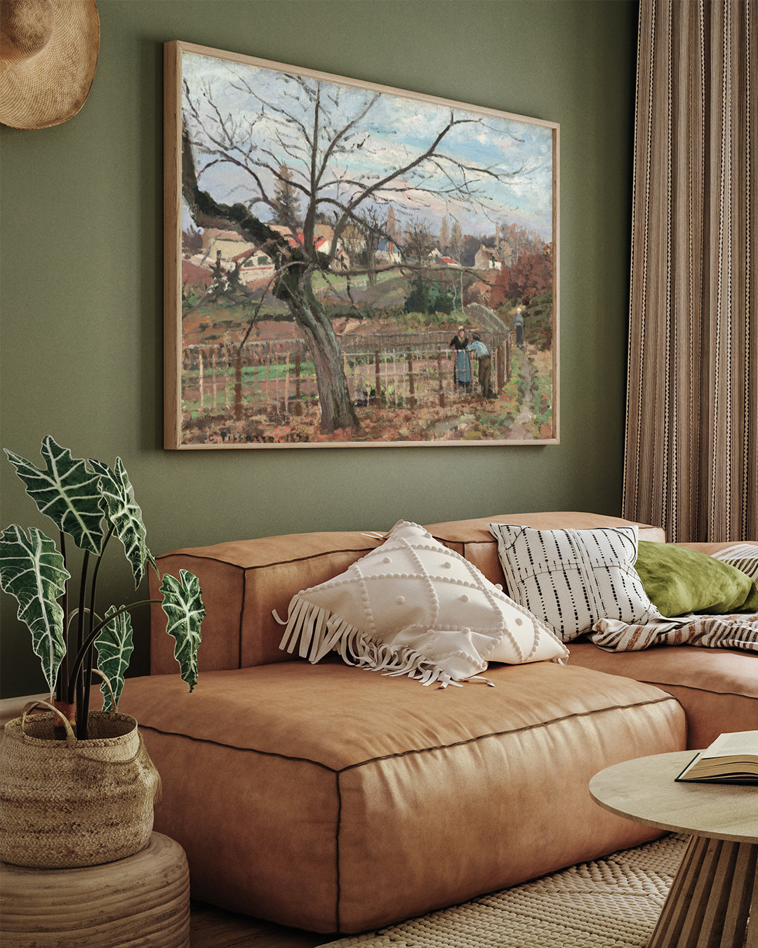 The Fence Painting by Camille Pissarro 3 : 4 Horizontal New Premium Wall Art Canvas by MeriDeewar