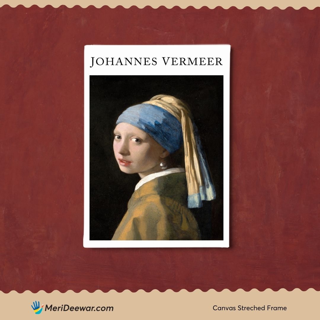 The Girl with A Pearl Earring Painting by Johannes Vermeer 3 : 4 Vertical New Premium Wall Art Canvas by MeriDeewar