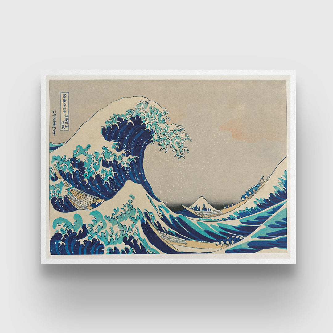 The Great Wave off Kanagawa Painting By Katsushika Hokusai 3 : 4 Horizontal New Premium Wall Art Canvas by MeriDeewar